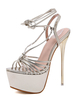 Gold Sexy Schuhe Frauen Plattform Peep Toe Lace Up Stiletto Sandalen High Heel Sandalen