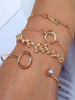 Gold Stacking Armbänder Set 4 Stück Manschette Armband Kette Armband