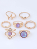 Gold Stacking Ring ausgeschnitten Cage Knuckle Ringe in 7St