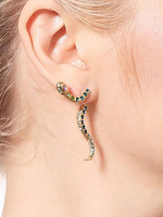 Gold Statement Ohrringe Schlange Strass Ohrstecker