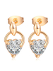 Gold-Tropfen-Ohrring-Frauen Rhinestones durchbohrte Bolzen-Ohrringe