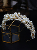 Goldene Haarband Kopfschmuck Hochzeit Perle Braut Haarschmuck