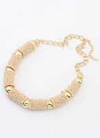 Goldene Halskette Strass Böhmische Metall Halskette für Frauen