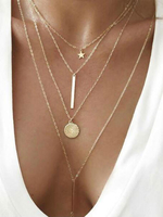 Goldkette Halskette Star Layered Anhänger Halskette Damen Schmuck