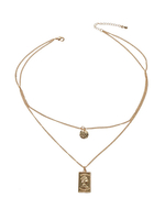 Goldkette Halsketten geschichtete geprägte Münze Anhänger Halskette