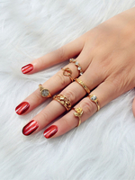 Goldringe Set Finger Schmuck 7 Stück Frauen Schmuck Geschenk für Sie