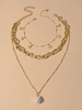 Goldschmuck-Sets 2-teilige geschichtete Kettenhalskette mit Armband