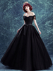 Gothic Brautkleider Tüll Prinzessin Silhouette mit kurzen Ärmeln Natürliche Taille Plissee bodenlangen Brautkleid