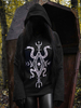 Gothic Hoodies für Damen Schwarze Polyester-Oberteile mit langen Ärmeln