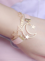 Gothic Lolita Armband mit Farbblock in Rosa Accessoires mit Metallic-Deko Tea party Velours im klassischen & traditionellen Style und Armreif