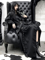 Gothic Lolita Blusen Black Long Sleeves Tüllen Metallic Lolita Shirt