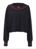 Gothic Lolita Blusen Schwarz Lolita Top Langarm Besticktes Lolita Shirt