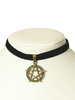 Gothic Lolita Choker Metall Detail Pentagramm Vintage Black Lolita Halskette