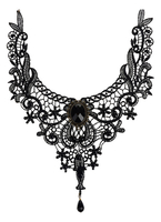 Gothic Lolita Halskette Schwarz Spitzen schneiden Sie Herz und Blume Lolita Choker Kragen