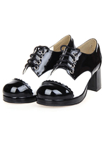 Gothic Lolita Heels Schuhe Pony Heels Tow-Ton mit Schnürsenkel