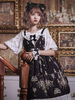 Gothic Lolita JSK Kleid Black Diamond Chandelier Print Bögen Lace Lolita Jumper Röcke