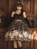Gothic Lolita JSK Kleid Burgund Ärmelloses Polyester Täglich Casual Pullover Rock Dunkles Lolita Kleid