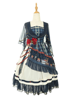 Gothic Lolita JSK Kleid Marionette Bögen Lolita Pullover Röcke Cape