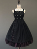 Gothic Lolita JSK Kleid schnüren sich oben Knopf Lolita Brücker-Rock