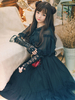 Gothic Lolita JSK Kleid Schwarz Polyester Ärmellose Lolita Pullover Röcke