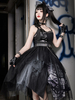 Gothic Lolita JSK Kleid Schwarz Polyester Täglich Lässig Lolita Pullover Röcke