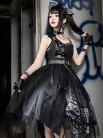 Gothic Lolita JSK Kleid Schwarz Polyester Täglich Lässig Lolita Pullover Röcke