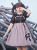 Gothic Lolita JSK Kleid Schwarz Ärmellose Rüschen Polyester Lässig Lolita Pullover Rock
