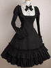 Gothic Lolita Kleid OP Black Bows Rüschen Baumwolle Lolita One Piece Kleid