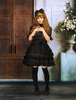 Gothic Lolita Kleid OP schwarz Kurzarm Shirring Lace Up Rüschen Bögen Baumwolle Lolita einteiliges Kleid