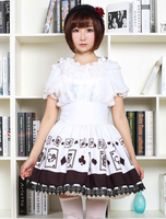 Gothic Lolita Kleid Poker gedruckt hohe Taille Milanoo Lolita Rock schwarz Trim Lolita Hosenträger Spitzenrock