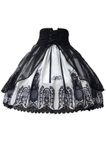 Gothic Lolita Kleid Vintage Lace Up Kirche gedruckt Milanoo Gothic Lolita Rock mit Chiffon Überrock