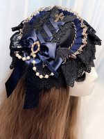 Gothic Lolita Kopfschmuck Black Lace Chains Bänder Headwear Lolita Haarschmuck