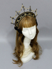 Gothic Lolita Kopfschmuck Crown Black Metal Ketten Lolita Haarschmuck