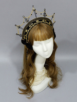 Gothic Lolita Kopfschmuck Crown Black Metal Ketten Lolita Haarschmuck