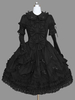 Gothic Lolita Langarm-beiläufige Kleid Baumwollmischung Lolita Kleid