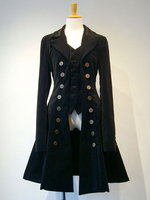 Gothic Lolita Mantel Cord Zweireihig Gefälschte 2 Stück Plissee Lolita Mantel