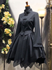 Gothic Lolita Mäntel Black Woven Cotton Blend Top Lolita Outwears