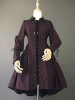 Gothic Lolita Mäntel Burgund Niete schnüren sich oben Kleid Lolita Outwears