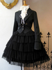 Gothic Lolita Mäntel Schwarze Ösen Mantel Baumwollmischung Frühling Lolita Outwears