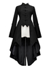 Gothic Lolita Mäntel Schwarze Trenchcoats High Low Ruffle Cotton Winter Lolita Outwears