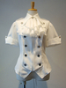 Gothic Lolita Mäntel White Lace Up Top Baumwollmischung Lolita Outwears