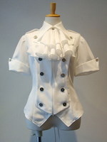 Gothic Lolita Mäntel White Lace Up Top Baumwollmischung Lolita Outwears