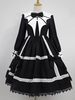 Gothic Lolita OP Dress Spitzenkragen Schwarz Lolita One Piece Dresses