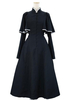 Gothic Lolita OP-Kleid Caped Ruflfe Schwarz mit langen Ärmeln Lolita One Piece Kleider