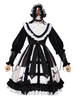 Gothic Lolita OP Kleid Crime Organza Print Schwarz Bögen Lolita One Piece Kleider