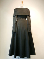 Gothic Lolita OP Kleid Knopf Plissee Schwarz Lolita Einteiliges Kleid