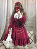 Gothic Lolita OP Kleid Knöpfe Rüschen Sterne Print Langarm Lolita One Piece Kleider