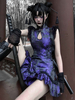 Gothic Lolita OP Kleid Lila Ärmellos Polyester Jacquard Muster Chinesischen Stil Lolita Kleid