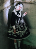 Gothic Lolita OP Kleid Schwarze Rüschen Schleifen Rüschen Lange Ärmel Polyester Lolita Einteiliges Kleid