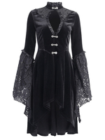 Gothic Lolita OP Kleid Schwarze Spitze ausgeschnitten Metall Details Lolita One Piece Kleider